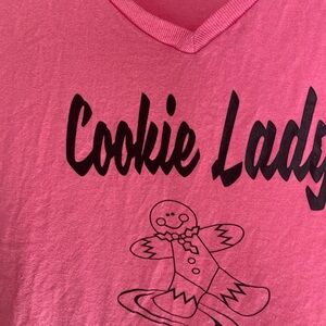 Two Pink Heavy Cotton “Cookie Lady” Graphic Shirts 2X